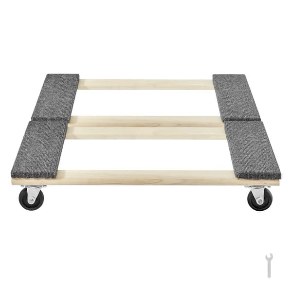 Huonekaludolly, 1000 lbs kantavuus, 2 kpl, 18" x 30", 8 x 3" PP-kääntyvät pyörät, raskaan kaluston siirto.