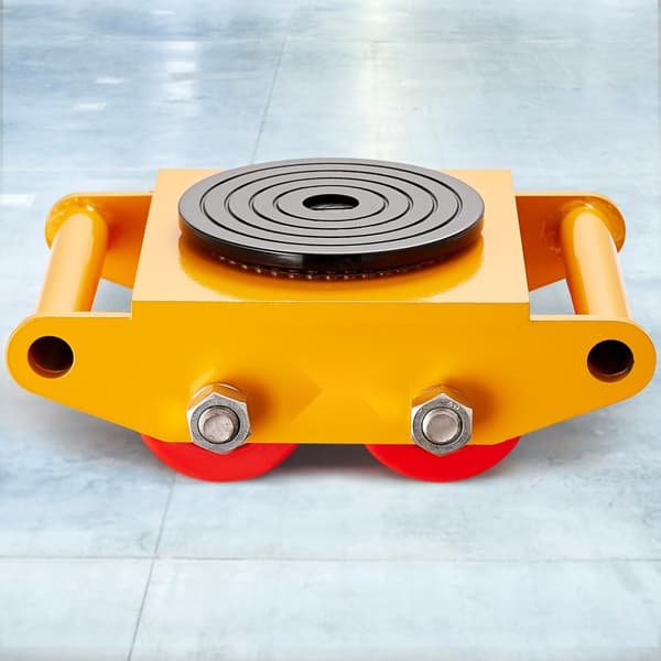Maskinskate, 13.200 LBS/6T industriel maskintransportør, robust kulstof stål med 4 PU-hjul og 360° roterende skridsikker hætte til lager og værksted.