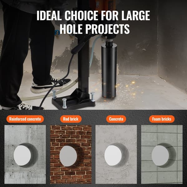 Kernebor 4,25" med våddiamant, 14" boring til beton, 1-1/4"-7 indvendigt gevind, lasersvejset. Ideel til betonsten.