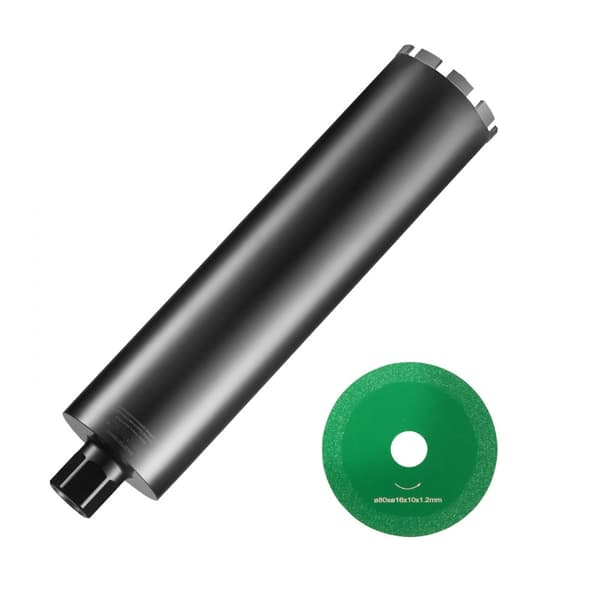 Kernebor 4,25" med våddiamant, 14" boring til beton, 1-1/4"-7 indvendigt gevind, lasersvejset. Ideel til betonsten.