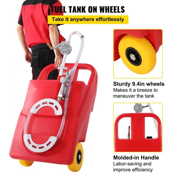 Polttoainesäiliö 32 gallonaa, kannettava, pyörillä, bensiini-diesel, autoille, ruohonleikkureille, mönkijöille.