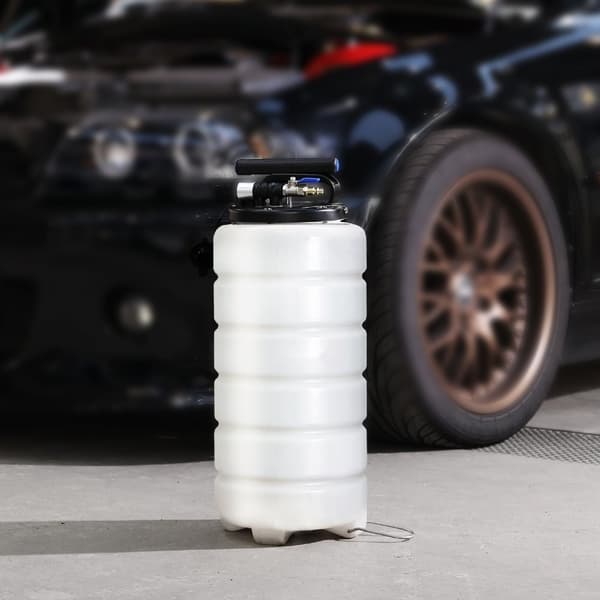 Væskeudsugning, 4 gallon (15 liter), pneumatisk/manuel olieskifter med vakuumvæskeudtrækker, sugeslange og målepind til bilvæsker.