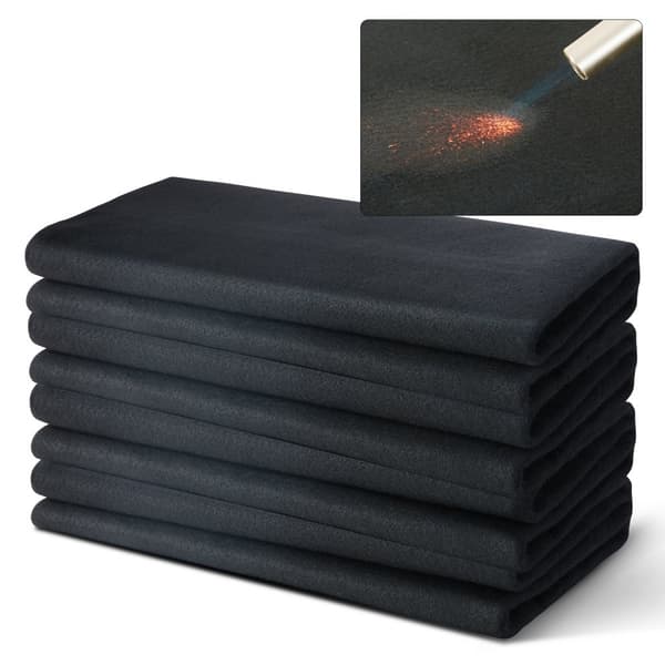 Svejsetæppe i kulstoffilt 4-pak, 37"x36", flammehæmmende, varmebestandigt op til 980°C, skærbar isoleringspude.