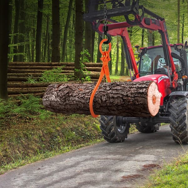 Tømmertænger til 18" træstokke med 2 kløer, 350 kg kapacitet. Perfekt til løft, håndtering og slæb af bjælker.