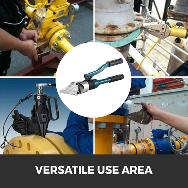 Hydraulisk flangespreder 8T til manuel adskillelse. Med integreret splittype, 30 mm flangekile og spidstykkelsessplitter (9 mm).