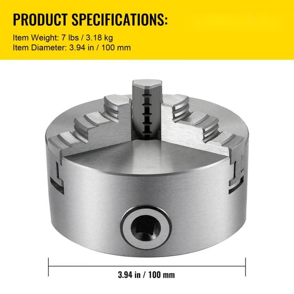 K11-100 100mm kolmipurasetuksella, itsekeskittyvä, valurautainen, käännettävä.