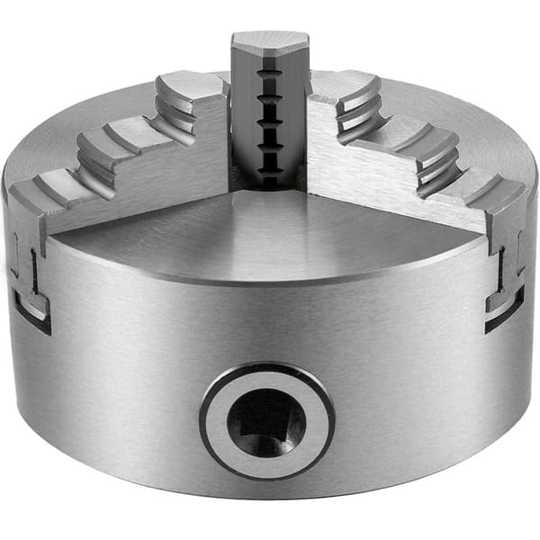 3 Backenfutter 125 mm, Dreibackenfutter 16 x 16 x 15 cm, Gjutjärn snurrfäste, självcenrering med hög precision.