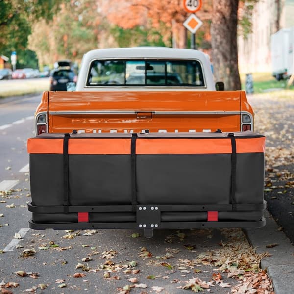Hitch-lastholder, 60x24x6 tommer, foldbar stållastkurv til 500 lb bagage. Vandtæt taske og net, passer til 2" trækmodtager til SUV/pickup.