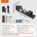 Miniatyrbillede 7 af 9: Mini drejebænk 2,76" x 6,3", 24VDC 96W. Kompakt træbearbejdningsværktøj med 7 hastigheder: 4220-8450 o/min. Ideel til hobbyprojekter.