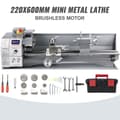 Miniatyrbild 1 av 9: Mini snurrmaskin 220x600mm, 750W, metallbearbetning, precis och lättanvänd mini drejdbänk för metall.