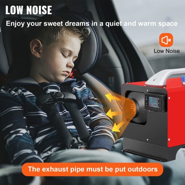 Ny Diesel Luftvarmer 5KW 12V, Parkeringsvarmer til Mini Lastbil, Sort LCD, Fjernbetjening. Ideel til RV, Båd og Autocampere.