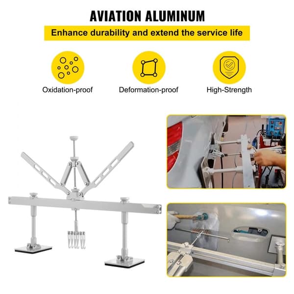 750 mm bultrækstangssæt i aluminiumsstål med 6 klo krog - ideel til bilreparationer og transport.
