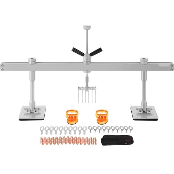 Auton lommovedinsarja 85 cm, 6 kynsikoukkua ja tarvikkeet kolhu- ja vauriokorjaukseen.