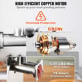 Miniatyrbillede 3 af 9: Elektrisk industrikødhakker, 8,3 Lb/min, 650 W (maks 4600 W). Inkl. 2 blade, 3 plader og pølsemaskine. Kommerciel kvalitet, rustfrit stål.