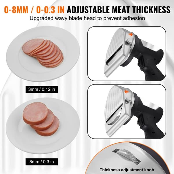 Elektrisk shawarma-kniv, trådløs, til Tyrkisk döner kebab. Effektiv kødskærer med 2 blades. Perfekt til madlavning!