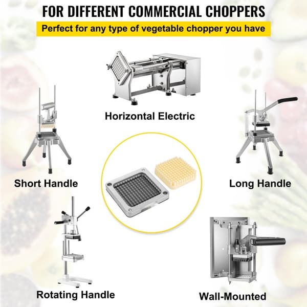 Franska fritesskärare Chopper, utbyte av blad & tryckblock, 1/4 tum, 3 st.