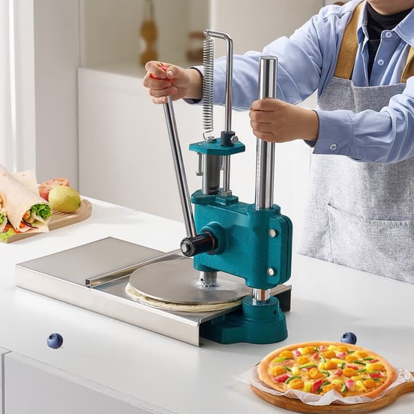 Manuaalinen pizzapuristin, 9,5" / 24 cm, ruostumattomasta teräksestä, korkeussäädettävä. Sopii kotitalouksiin ja kaupalliseen käyttöön.
