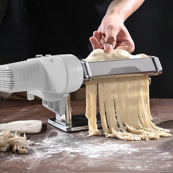 Elektrisk pastamaskine med 9 tykkelsesindstillinger. Rustfrit stål og skarpe ruller. Ideel til spaghetti, fettuccini og lasagne.
