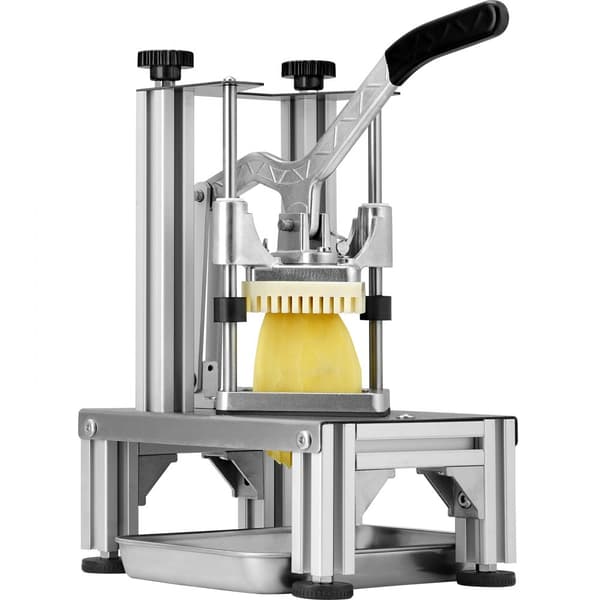 Kommerciel pommes fritesskærer med 4 udskiftningsblade (1/4" & 3/8"). Effektiv dicer, hakker og æblekræser. Ideel til restauranter!