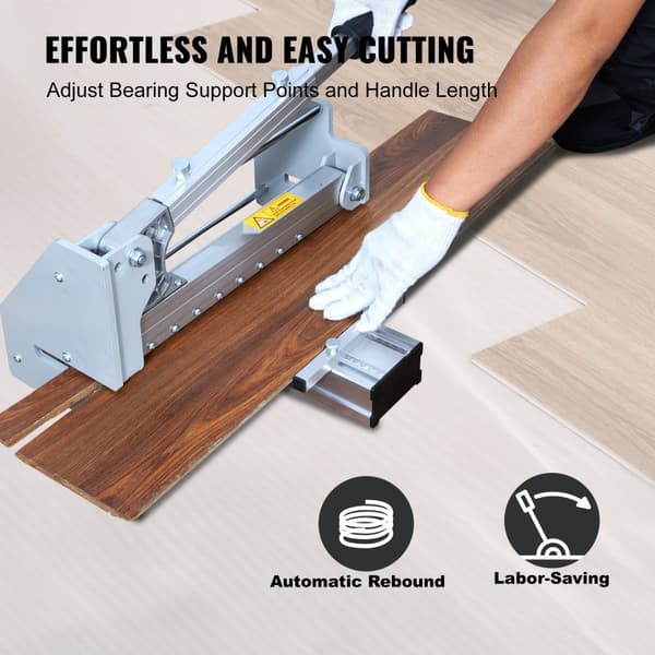 Gulvskærer 330 mm til nem skæring af vinylplanker, laminat og mere. Skæredybde på 12 mm. Ideel til LVP, WPC, SPC, LVT, VCT og PVC.