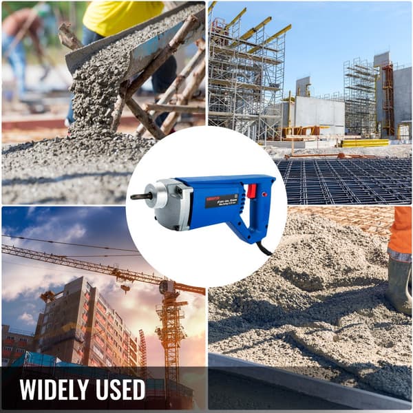 800W sähköinen betonitärytin, 1,5 m letku, 35 mm - kompakti, kevyt ja tehokas työkalu betonin tiivistämiseen.