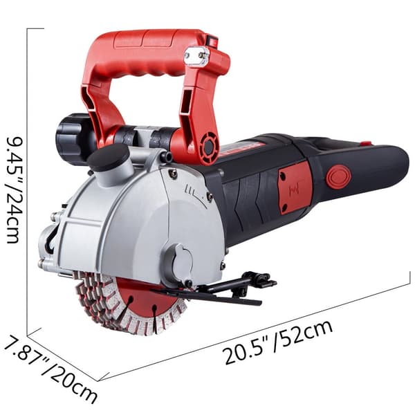 Väggskärmaskin 41 mm skärdjup, 42 mm skärbredd, 4800W, 8 sågblad (125 mm), 6200 r/min, med infraröd stråle.