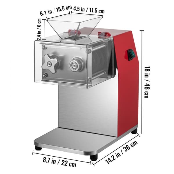 Kommerciel kødskæremaskine, 251 kg/h, 850W elektrisk skærer med 3,5 mm klinge – rustfrit stål til restauranter og supermarkeder.
