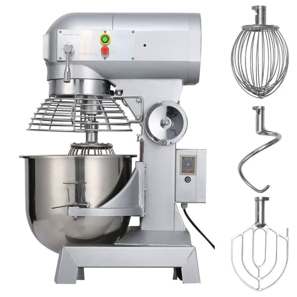 Kommerciel elektrisk food mixer med 10L kapacitet, 500W, justerbar til køkkenbrug. Ideel til madlavning og bagning.