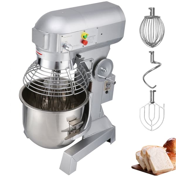 Kommerciel elektrisk food mixer med 10L kapacitet, 500W, justerbar til køkkenbrug. Ideel til madlavning og bagning.