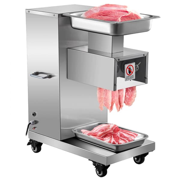 Kommerciel 1100 LB/H Kødskærermaskine - 750W Elektrisk Skivemaskine med 3mm Rustfrit Stål-klinge til Restaurant og Køkken.
