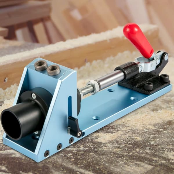 Pocket Hole Jig Kit, M4 justerbart & lättanvänt träbearbetningssystem, aluminiumstansning, fogvinkelverktyg för DIY.