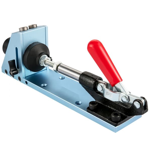 Pocket Hole Jig Kit, M4 justerbart & lättanvänt träbearbetningssystem, aluminiumstansning, fogvinkelverktyg för DIY.