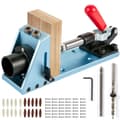 Miniatyrbild 1 av 9: Pocket Hole Jig Kit, M4 justerbart & lättanvänt träbearbetningssystem, aluminiumstansning, fogvinkelverktyg för DIY.