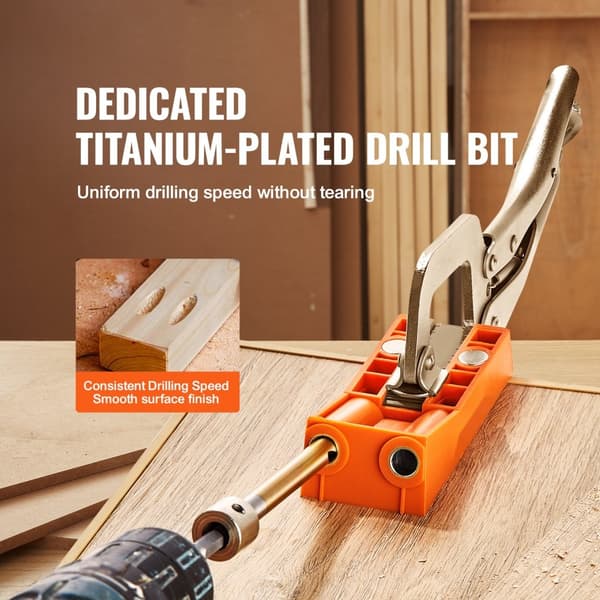 Pocket Hole Jig, 56 st Mini Jig system med 9" C-klämma, borr, skiftnyckel, skruvar för DIY-snickarprojekt.