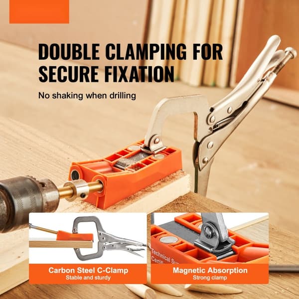 Pocket Hole Jig, 56 st Mini Jig system med 9" C-klämma, borr, skiftnyckel, skruvar för DIY-snickarprojekt.