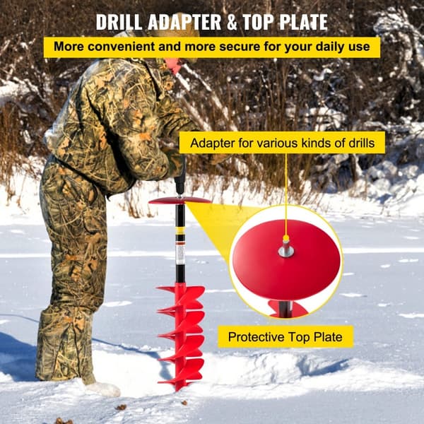 Jääpora 8,8 cm nailoniterällä, 41 cm pitkä, säädettävä jatkotanko, kumikahva ja vaihdettava terä jääkaloille.