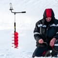 Pikkukuva 8 / 9: Jääpora 8,8 cm nailoniterällä, 41 cm pitkä, säädettävä jatkotanko, kumikahva ja vaihdettava terä jääkaloille.