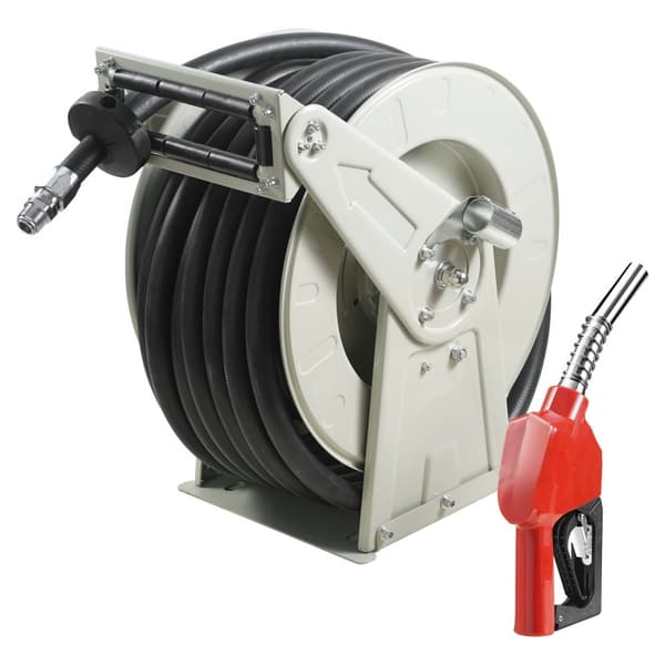 Schlauchtrommel 25,4 mm x 15,24 m, max. tryck 300 PSI för luft, diesel och kerosin, idealisk för verkstad och garage.