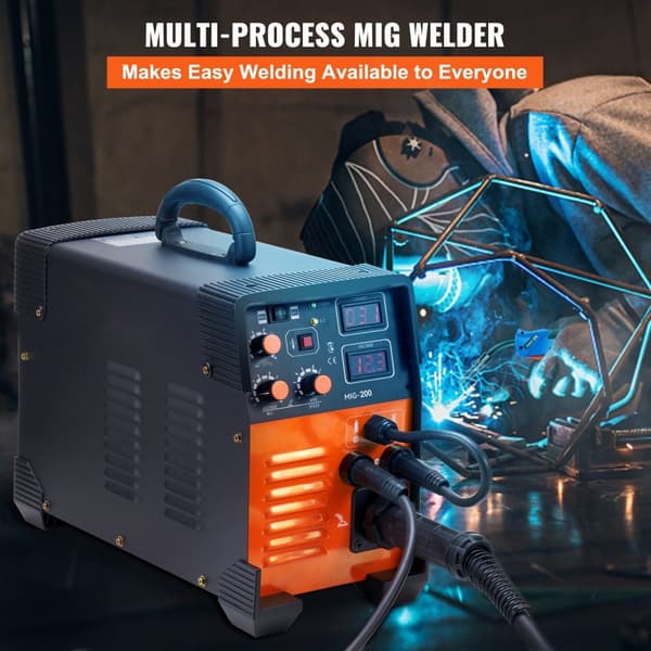 MIG Svetsare 200 Amp MIG TIG Bågsvets 3 i 1 220V IGBT DC Inverter Svetsmaskin med Digital Display Combo