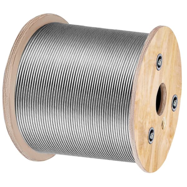 3/16 tommer 7x19 rustfrit stål flykabelrulle, 500FT T304 wire rope til udskiftning af kabelvinsj. Kvalitetsmateriale.