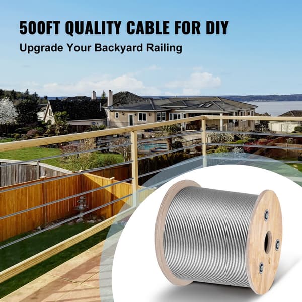 3/16 tommer 7x19 rustfrit stål flykabelrulle, 500FT T304 wire rope til udskiftning af kabelvinsj. Kvalitetsmateriale.