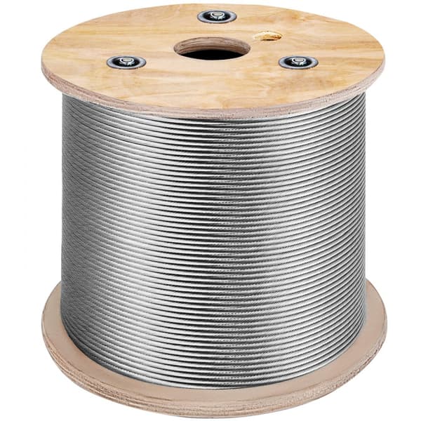 3/16 tommer 7x19 rustfrit stål flykabelrulle, 500FT T304 wire rope til udskiftning af kabelvinsj. Kvalitetsmateriale.