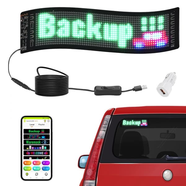 38x10 cm Programmerbart LED-skilt med rullende visning P5 Fuld farve - Perfekt til reklame og information.