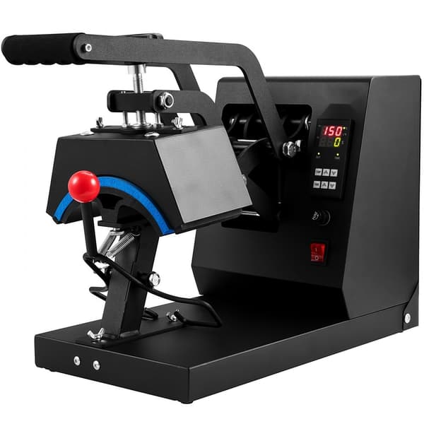Hat Heat Press 4-i-1 Cap Värmepressmaskin 6x3 tum Clamshell Sublimationsöverföring LCD Digital Timer Temperaturkontroll med 4 böjda.