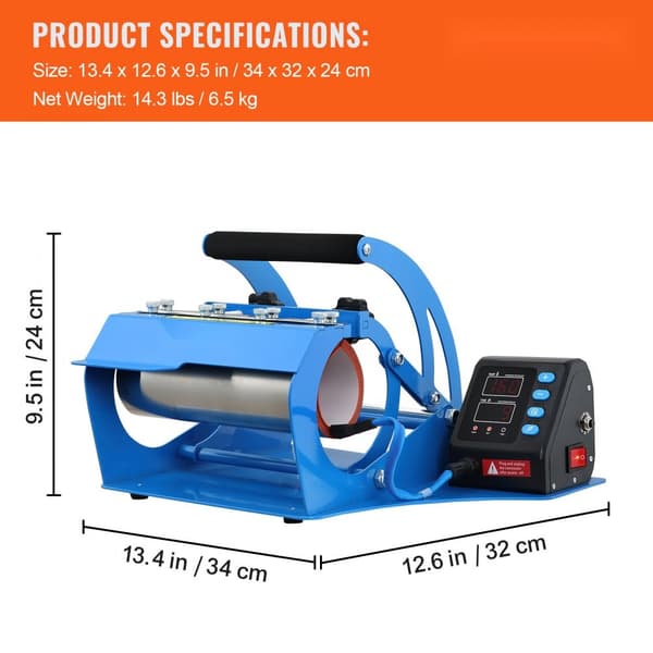 Mukin lämpöpuristin, 11 unssia ja 20 unssia, LCD-näyttö, DIY-puristin juomapulloille, sininen silikageeli.