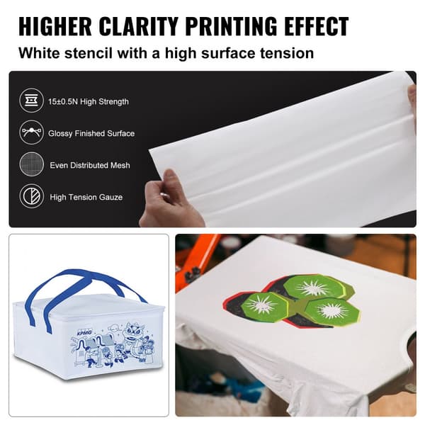 Serigrafisæt: 6 aluminium rammekits, 20x24" med 160 mesh, nylon net og tape til DIY t-shirt print. Perfekt til kreative projekter!
