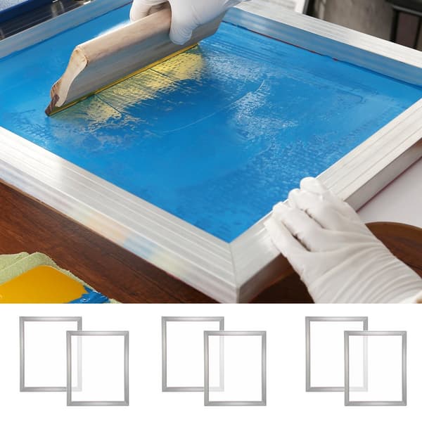 Serigrafisæt: 6 aluminium rammekits, 20x24" med 160 mesh, nylon net og tape til DIY t-shirt print. Perfekt til kreative projekter!