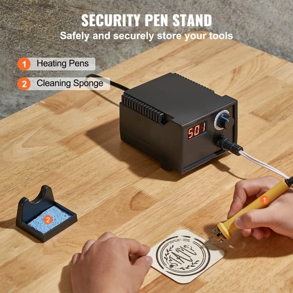 Brännarsats 200~700°C Justerbar Pyrografipenna med 23 spetsar för träbränning