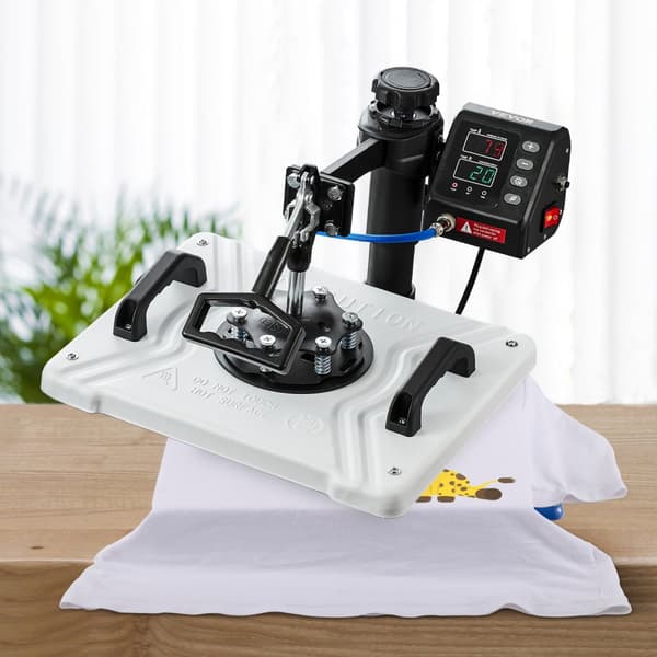 Varmepresser 12X15 tommer, 10-i-1, 1000W med 360° sving. Til T-shirt, kasketter, krus og DIY-projekter. Ideel til sublimation.