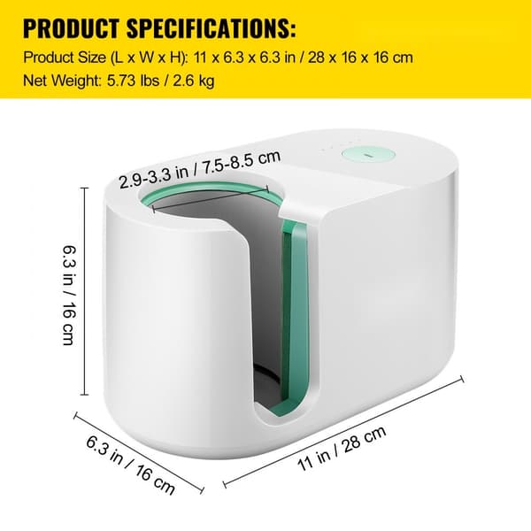 Muggpressmaskin, Automatisk 11-15 oz, Portabel Kaffe Presser med One-touch-knapp för DIY-sublimering och presenter.